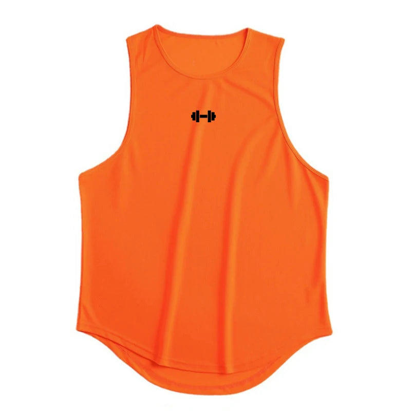 Regata Masculina de Academia Verão Roupas de Treinamento Fitness Secagem Rápida Solta Musculação Sem Mangas Men Fashion Basketball Vest