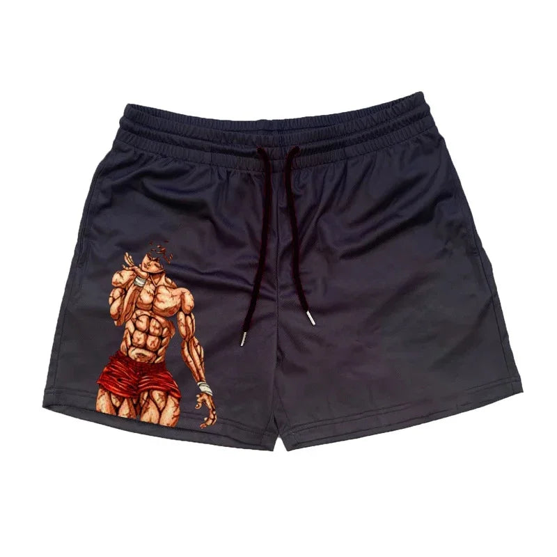 Bermudas Casuais de Anime para Homens e Mulheres, Mangá, Cartoon, Esportivas, de Academia, Fitness, com Estampa 3D, Secagem Rápida, Malha, Boardshorts de Verão Masculino