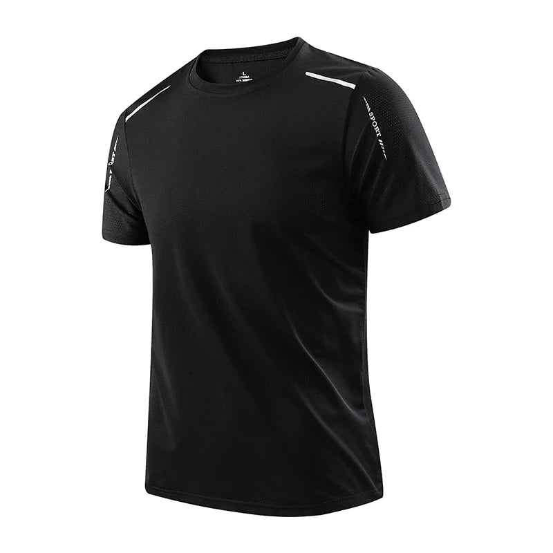 Camiseta Masculina  para Corrida, Secagem Rápida, Respirável, para Caminhada e Pesca, Macia e Elástica, Camisa Curta para Esportes ao Ar Livre no Verão