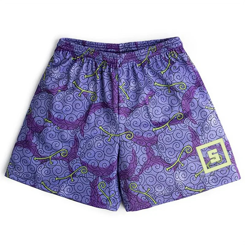 Bermudas Casuais de Anime para Homens e Mulheres, Mangá, Cartoon, Esportivas, de Academia, Fitness, com Estampa 3D, Secagem Rápida, Malha, Boardshorts de Verão Masculino
