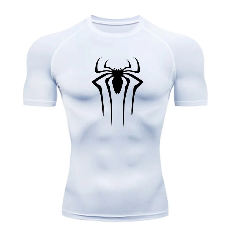 Camiseta de Compressão Nova Masculina Fitness Academia Super Herói Esporte Corrida Rashguard Manga Curta Secagem Rápida Para Homens