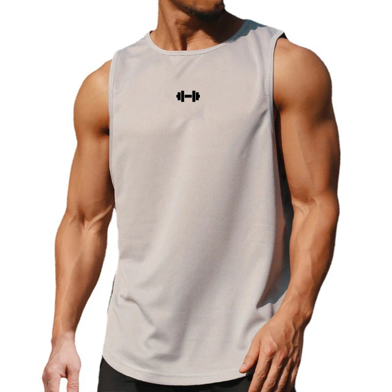 Regata Masculina de Academia Verão Roupas de Treinamento Fitness Secagem Rápida Solta Musculação Sem Mangas Men Fashion Basketball Vest