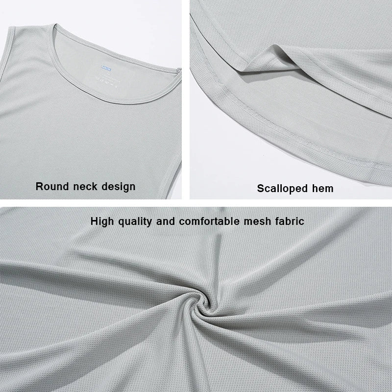 Regata Masculina de Academia Verão Roupas de Treinamento Fitness Secagem Rápida Solta Musculação Sem Mangas Men Fashion Basketball Vest