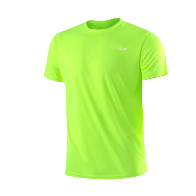 Camiseta masculina de alta qualidade, respirável, de secagem rápida, ideal para corrida, esportes e academia, confortável, de manga curta, casual e leve