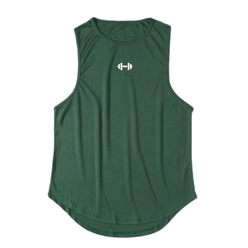 Regata Masculina de Academia Verão Roupas de Treinamento Fitness Secagem Rápida Solta Musculação Sem Mangas Men Fashion Basketball Vest