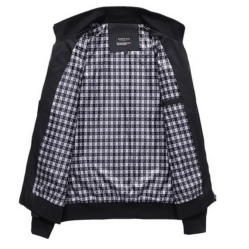 Tendência de Moda de Casacos Masculinos de Primavera e Outono Jaqueta Casual Cardigã Grande e Solto Jaqueta Estilo Pai de Meia-Idade Jaqueta de Beisebol
