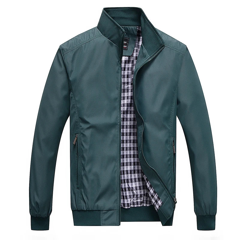 Tendência de Moda de Casacos Masculinos de Primavera e Outono Jaqueta Casual Cardigã Grande e Solto Jaqueta Estilo Pai de Meia-Idade Jaqueta de Beisebol