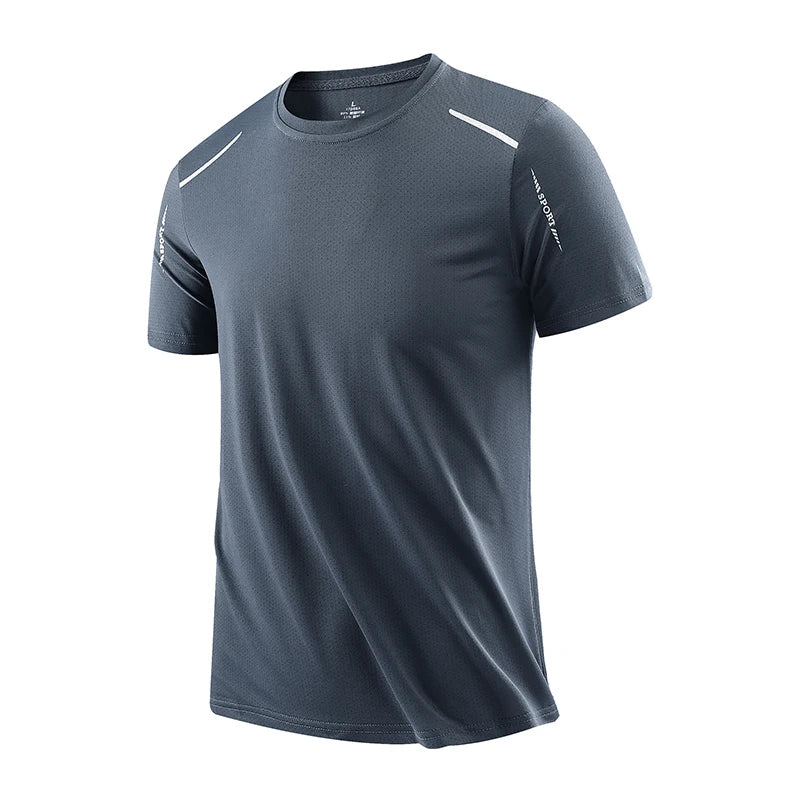 Camiseta Masculina  para Corrida, Secagem Rápida, Respirável, para Caminhada e Pesca, Macia e Elástica, Camisa Curta para Esportes ao Ar Livre no Verão