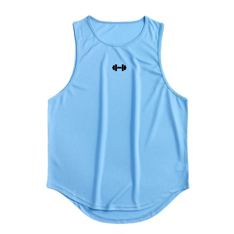 Regata Masculina de Academia Verão Roupas de Treinamento Fitness Secagem Rápida Solta Musculação Sem Mangas Men Fashion Basketball Vest