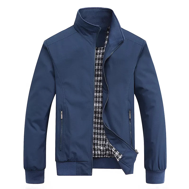 Tendência de Moda de Casacos Masculinos de Primavera e Outono Jaqueta Casual Cardigã Grande e Solto Jaqueta Estilo Pai de Meia-Idade Jaqueta de Beisebol