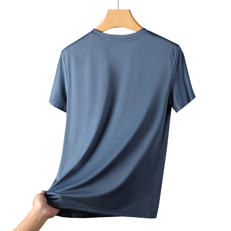 Camiseta Masculina  para Corrida, Secagem Rápida, Respirável, para Caminhada e Pesca, Macia e Elástica, Camisa Curta para Esportes ao Ar Livre no Verão