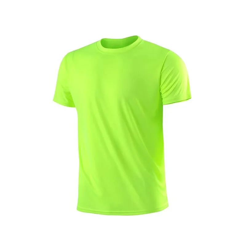 Camiseta masculina de alta qualidade, respirável, de secagem rápida, ideal para corrida, esportes e academia, confortável, de manga curta, casual e leve