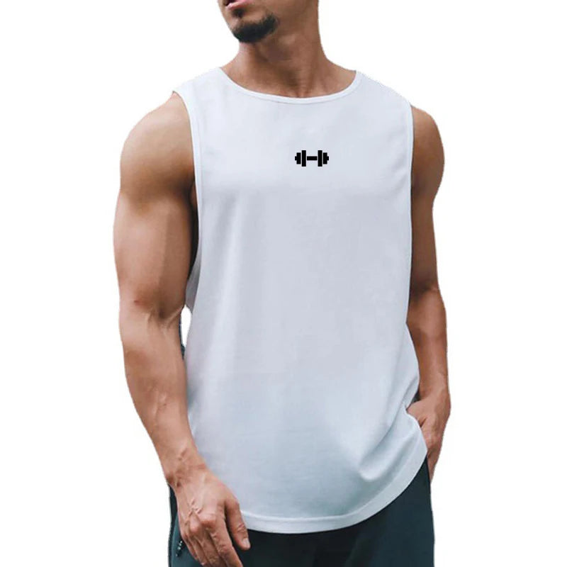 Regata Masculina de Academia Verão Roupas de Treinamento Fitness Secagem Rápida Solta Musculação Sem Mangas Men Fashion Basketball Vest