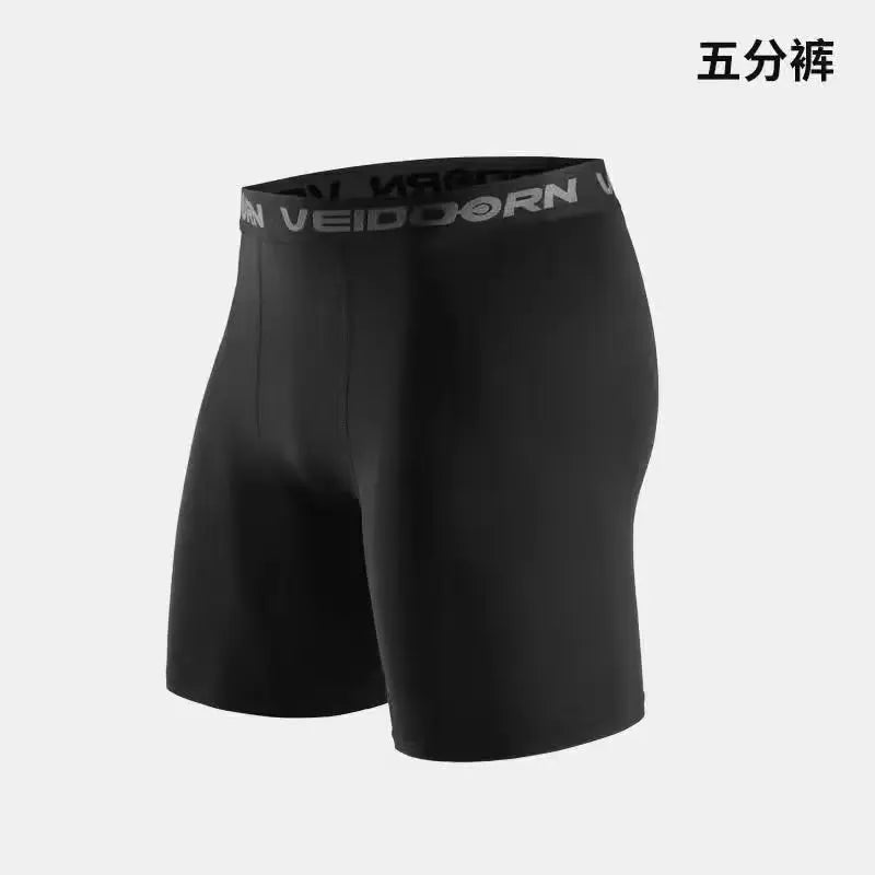 Calças de Compressão Masculinas Leggings Secagem Rápida Esportivas Camada Base Corrida Treinamento Atlético Shorts Ativos