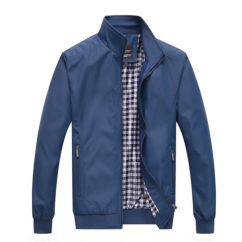 Tendência de Moda de Casacos Masculinos de Primavera e Outono Jaqueta Casual Cardigã Grande e Solto Jaqueta Estilo Pai de Meia-Idade Jaqueta de Beisebol