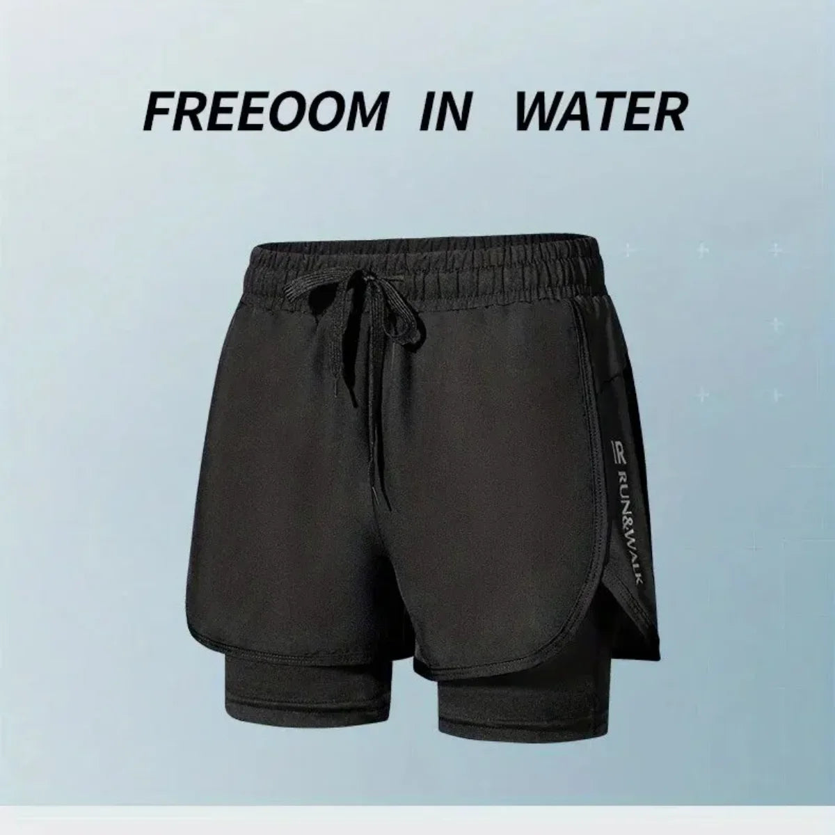 Men's Aloe Pants Athletic Shorts Two-Layer Swim Trunks: Quick-Drying, Stylish & Comfortably Fit for Beach, Pool & Hot Spring