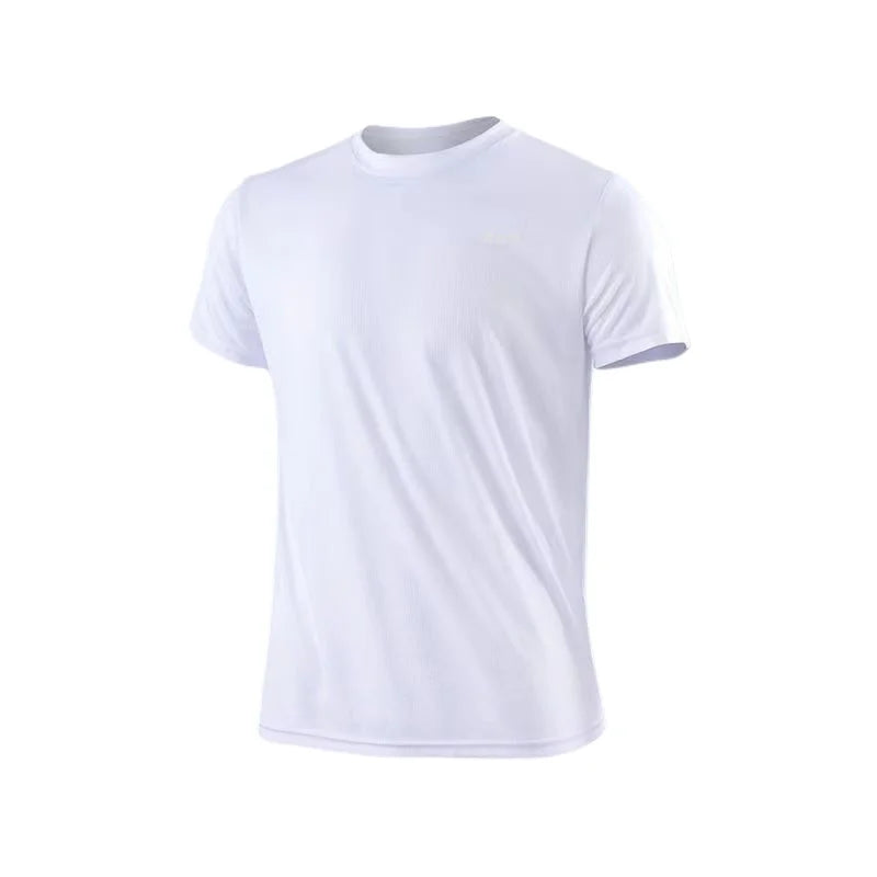 Camiseta masculina de alta qualidade, respirável, de secagem rápida, ideal para corrida, esportes e academia, confortável, de manga curta, casual e leve