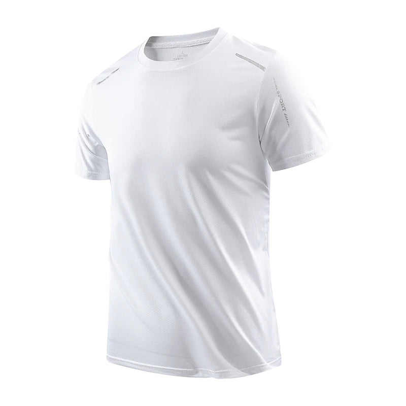 Camiseta Masculina  para Corrida, Secagem Rápida, Respirável, para Caminhada e Pesca, Macia e Elástica, Camisa Curta para Esportes ao Ar Livre no Verão