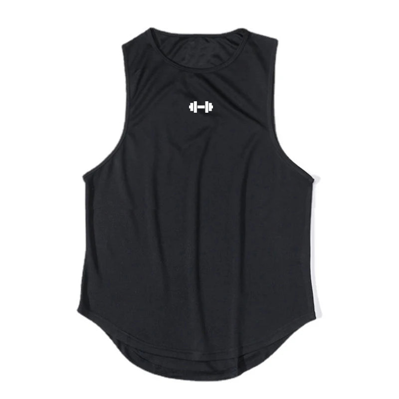 Regata Masculina de Academia Verão Roupas de Treinamento Fitness Secagem Rápida Solta Musculação Sem Mangas Men Fashion Basketball Vest