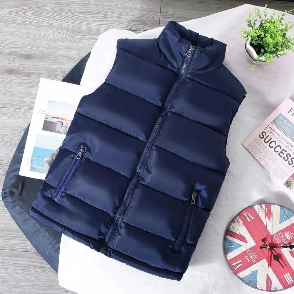 Jaqueta Colete Branco Masculina Slim Fit com Gola Alta Sem Mangas, Jaqueta Puffer Primavera Outono, Colete Casual Masculino, Casaco Quente Tendências 2023