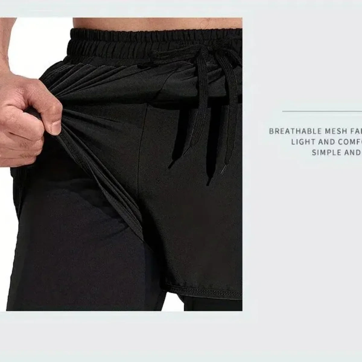 Men's Aloe Pants Athletic Shorts Two-Layer Swim Trunks: Quick-Drying, Stylish & Comfortably Fit for Beach, Pool & Hot Spring