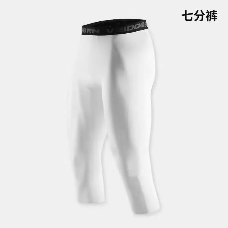 Calças de Compressão Masculinas Leggings Secagem Rápida Esportivas Camada Base Corrida Treinamento Atlético Shorts Ativos