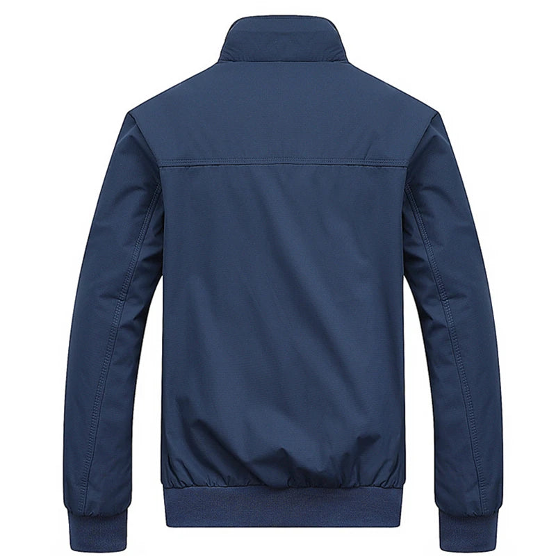 Tendência de Moda de Casacos Masculinos de Primavera e Outono Jaqueta Casual Cardigã Grande e Solto Jaqueta Estilo Pai de Meia-Idade Jaqueta de Beisebol