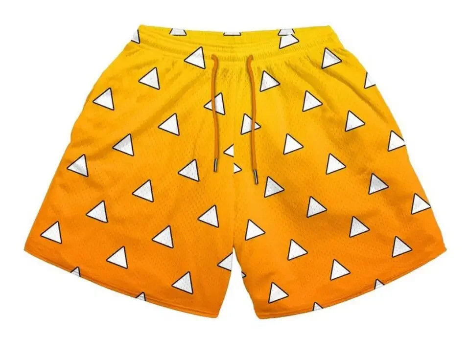 Bermudas Casuais de Anime para Homens e Mulheres, Mangá, Cartoon, Esportivas, de Academia, Fitness, com Estampa 3D, Secagem Rápida, Malha, Boardshorts de Verão Masculino