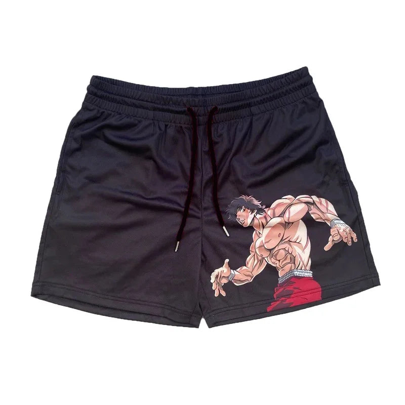 Bermudas Casuais de Anime para Homens e Mulheres, Mangá, Cartoon, Esportivas, de Academia, Fitness, com Estampa 3D, Secagem Rápida, Malha, Boardshorts de Verão Masculino