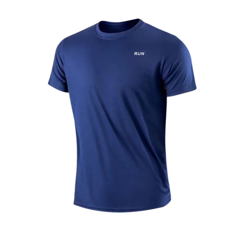 Camiseta masculina de alta qualidade, respirável, de secagem rápida, ideal para corrida, esportes e academia, confortável, de manga curta, casual e leve