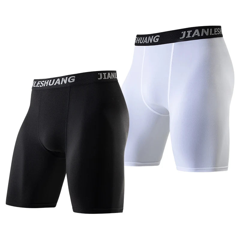 1/5 peças de roupas íntimas esportivas masculinas tamanho grande preto e branco, longas, para corrida, fitness, basquete e futebol, com cós elástico, para adolescentes