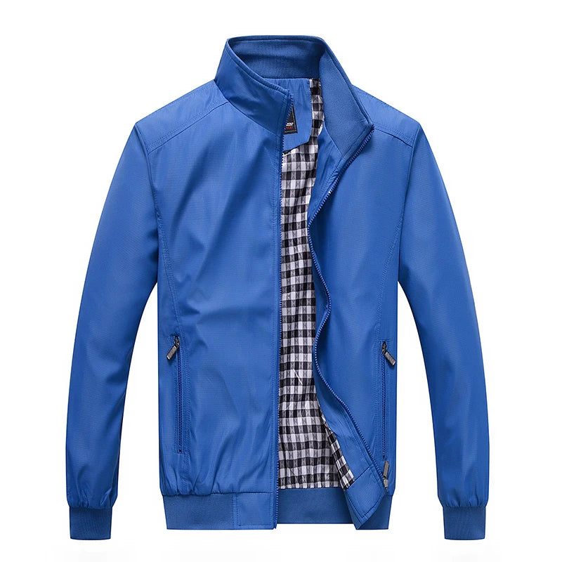 Tendência de Moda de Casacos Masculinos de Primavera e Outono Jaqueta Casual Cardigã Grande e Solto Jaqueta Estilo Pai de Meia-Idade Jaqueta de Beisebol
