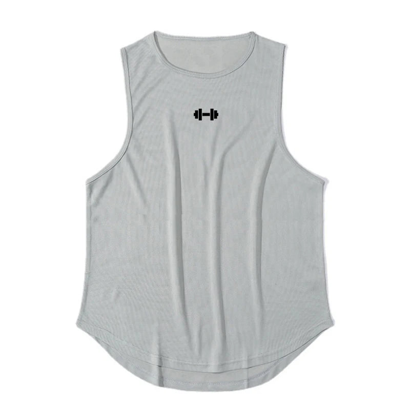 Regata Masculina de Academia Verão Roupas de Treinamento Fitness Secagem Rápida Solta Musculação Sem Mangas Men Fashion Basketball Vest