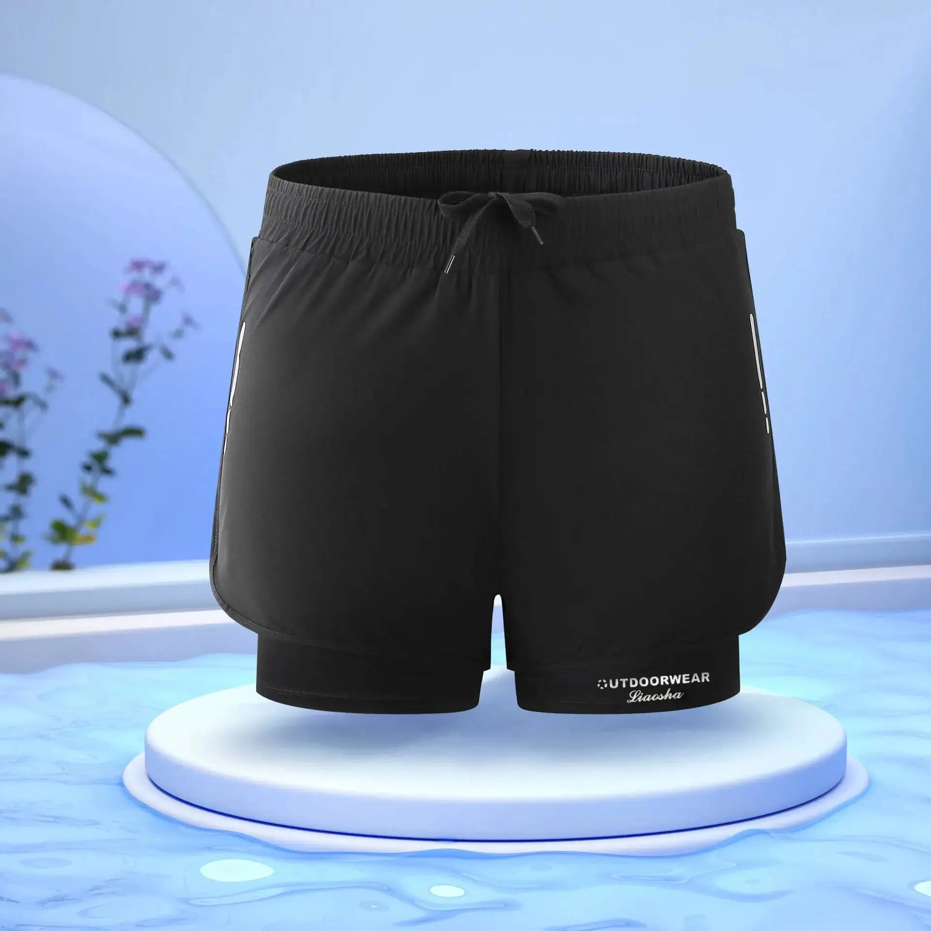 Men's Aloe Pants Athletic Shorts Two-Layer Swim Trunks: Quick-Drying, Stylish & Comfortably Fit for Beach, Pool & Hot Spring